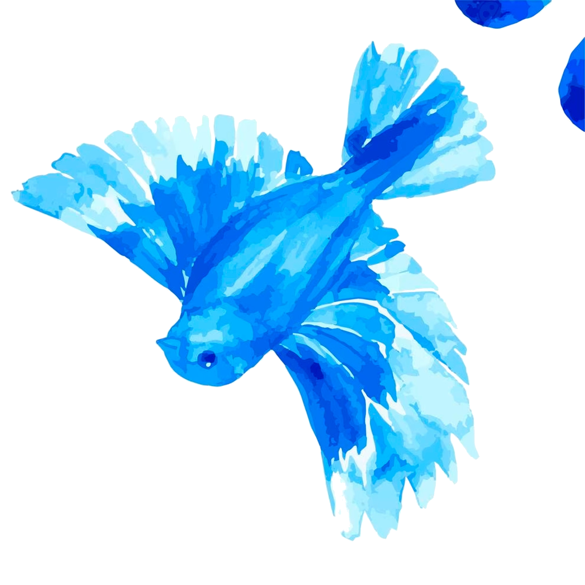 Figura acuarelada azul elevándose sobre un fondo claro